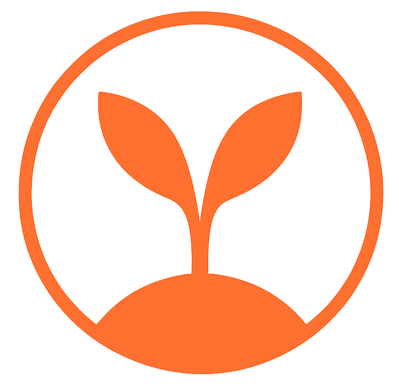 Liebewachsen Logo orange mit Kreis